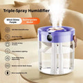 Humidificador de triple pulverización, silencioso, gran volumen de niebla, gran capacidad para dormitorio, sala de estar, oficina, hogar, seguro para mujeres embarazadas y bebés