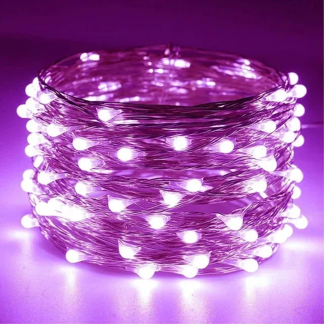 Guirnalda de luces LED de alambre de cobre de 1M 2M 3M 5M 10M 20M 30M, iluminación navideña, guirnalda de hadas para decoración de árboles de Navidad, bodas y fiestas