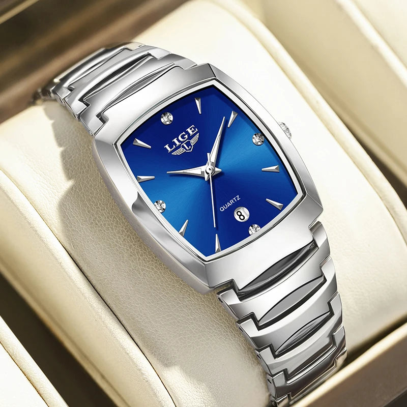 Nuevo reloj LIGE para mujer, elegante y a la moda, reloj de pulsera de cuarzo, resistente al agua 3ATM, con calendario, correa de acero, regalo para dama, Reloj Mujer