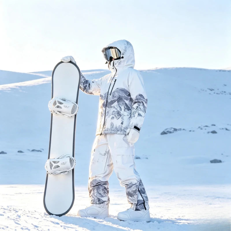 Nuevo conjunto de chaqueta y pantalones de esquí unisex, con capucha, resistente al viento, impermeable, cálido, transpirable y duradero, ideal para actividades al aire libre en invierno y para practicar snowboard.