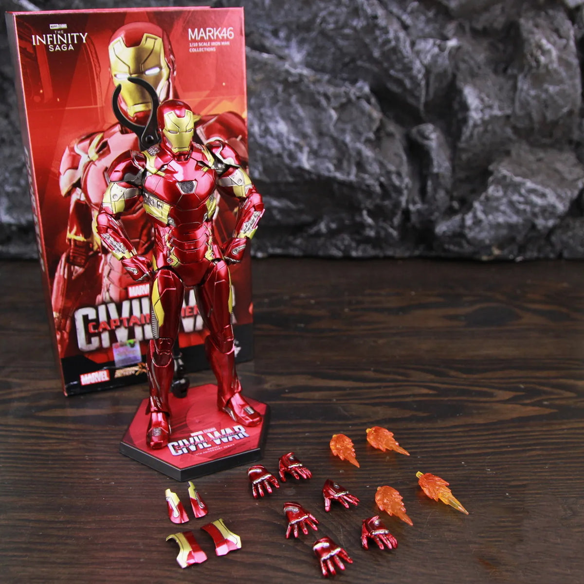 ZD Toys Marvel Iron Man MK46 MK45 MK1 MK2 MK3 MK4 MK5 MK6 MK7 MK33 MK17 7 "Figura de acción de película Iron Mark 1 2 3 4 5 6 7 Leyendas