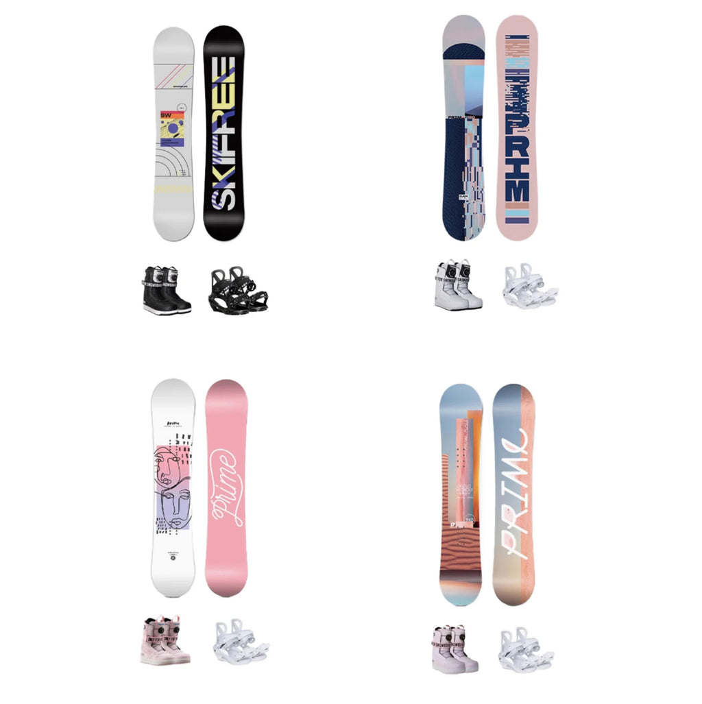 Set de Snowboard con Botas y Fijaciones, Tabla All-Mountain Freestyle de 66cm para Deportes de Invierno para Adultos