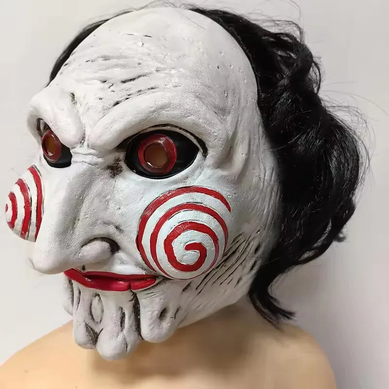 Máscara de demonio aterrador para cosplay, máscara de Jigsaw de Saw X, disfraz para Halloween, carnaval, fiesta de Purim, accesorios de terror