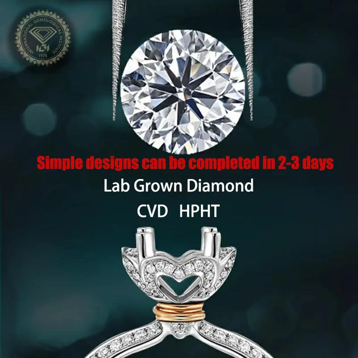 Joyería personalizada HPHT anillo de diamante cultivado en laboratorio para mujer anillo de boda de compromiso Jwewlry de alta calidad