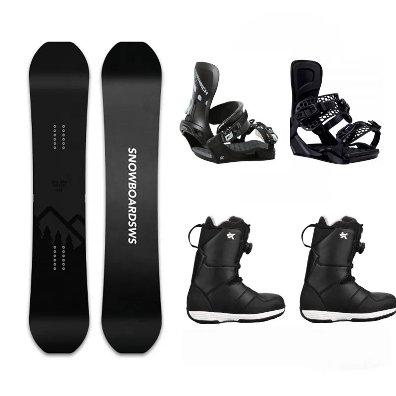Set de Snowboard y Esquí, Tabla de Snowboard con Núcleo de Madera para Adultos, Hombres y Mujeres, Kit de Snowboard Universal para Invierno