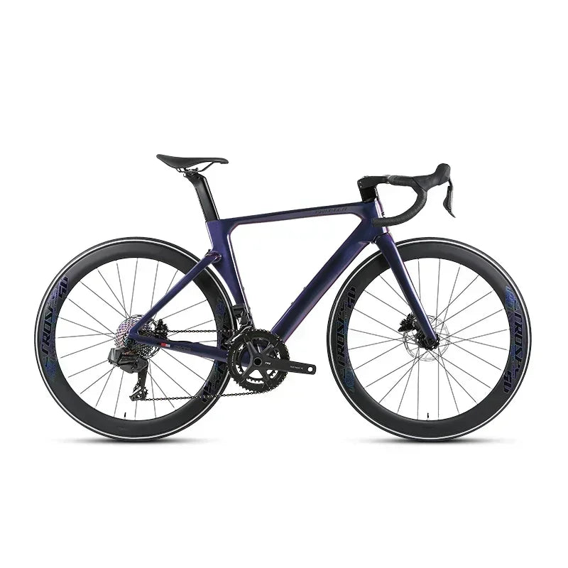Bicicleta de carretera de fibra de carbono para competición TWITTER R12pro con frenos de disco hidráulicos, cambio electrónico inalámbrico EDS TX-2*12S