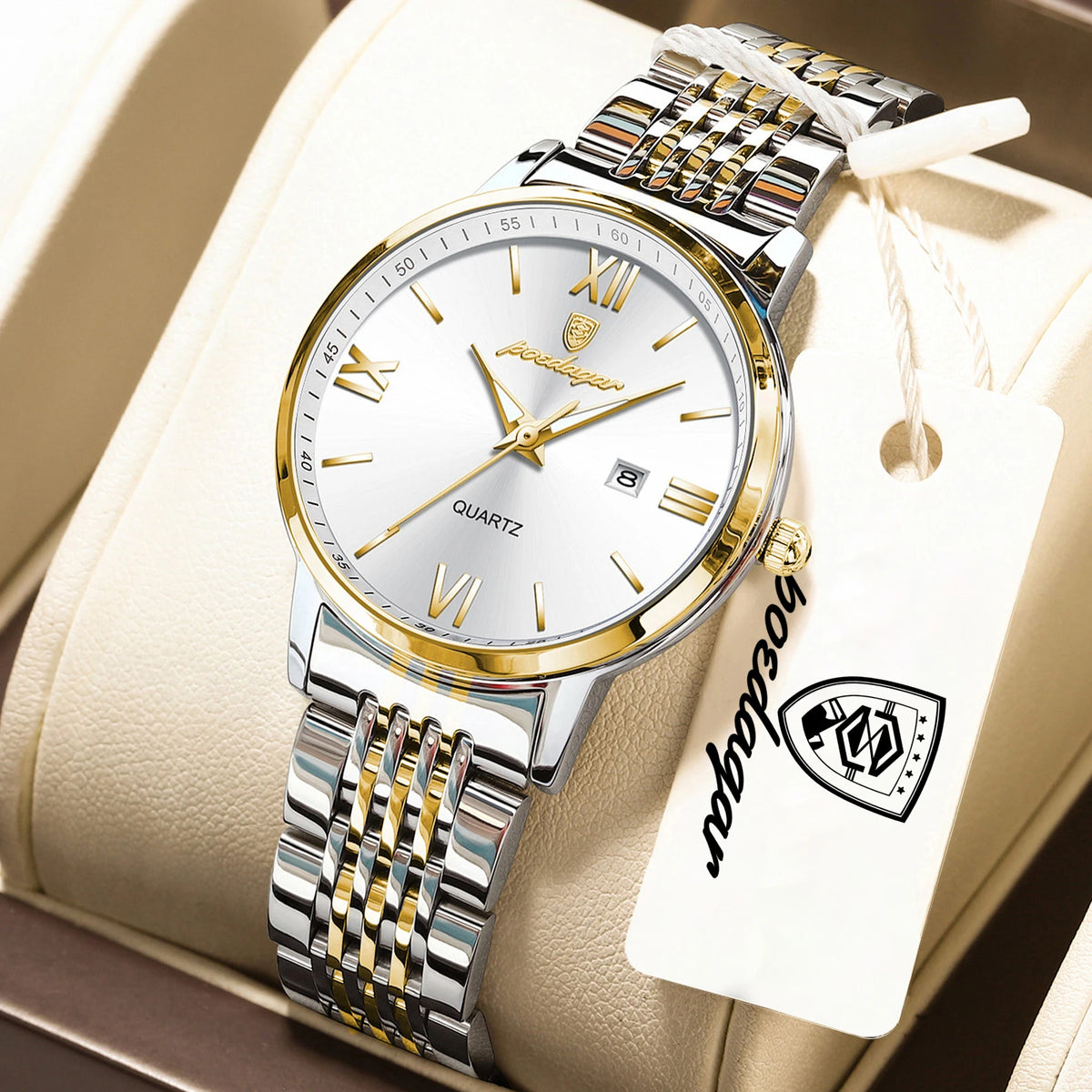 Reloj de mujer de moda POEDAGAR, resistente al agua, luminoso, con fecha, reloj para dama de alta calidad, exquisito reloj de cuarzo para mujer de acero inoxidable
