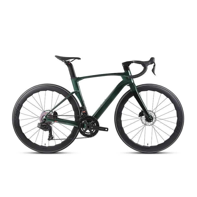 Bicicleta de carretera TWITTER CYCLONEpro SHIMANO R8020-22S, cableado interno, fibra de carbono T800, frenos de disco hidráulicos.