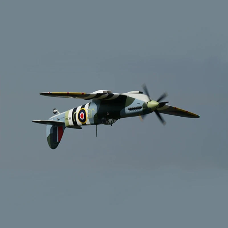 Avión de Combate RC Supermarine Spitfire Mk.IX de 1200 mm, 6 Canales, Modelo XFly, Camuflaje Verde/Camuflaje Desértico, Versión PNP
