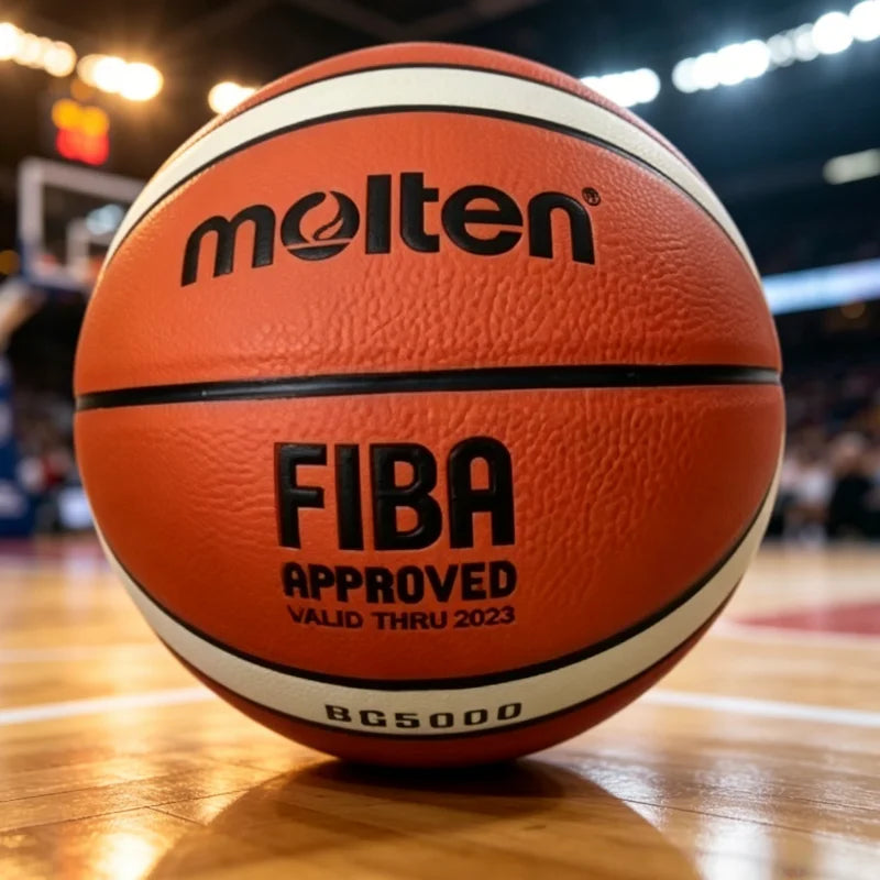 Balón de Baloncesto Molten BG5000 Talla 7/6/5, Balón de Juego Oficialmente Certificado, Cuero FIBA   Baloncesto Profesional