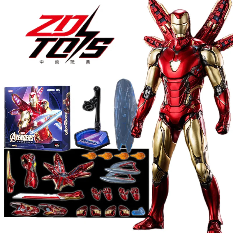 ZD Original vengadores4 Tony Stark LED Iron Man MK85 2,0 Infinity Saga colección de figuras de acción modelo juguetes niños regalos de cumpleaños