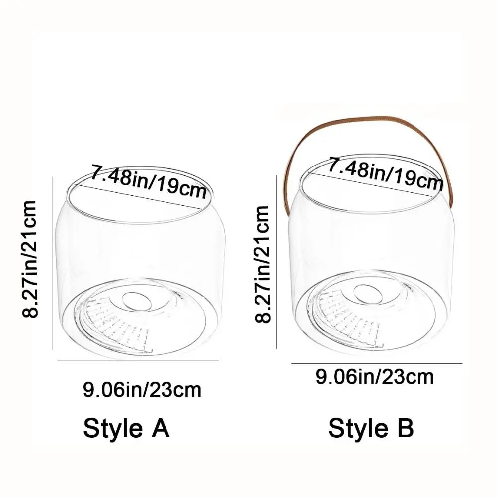 Durable Transparent Round Fish Tank Anti-broken Fall Resistant Fish Bowl Decorative Plastic Viewing Tank Living Room