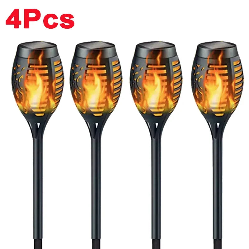 1/2/4/6/8/10 piezas de luces solares de antorcha con efecto de llama, parpadeantes, impermeables, para decoración de jardín, exteriores, césped, camino, patio, lámparas de pie