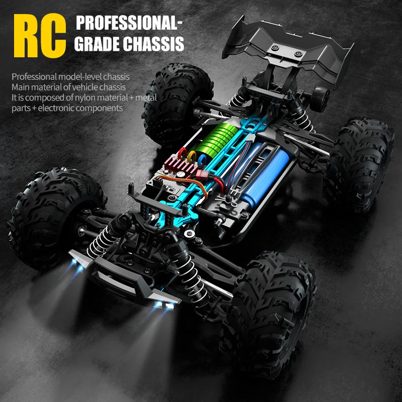 Coche RC 1/16 16101PRO 16102PRO 70KM/H de Alta Velocidad, Vehículo Teledirigido 2.4G 4WD Eléctrico sin Escobillas, Todoterreno, para Derrapes, Juguete