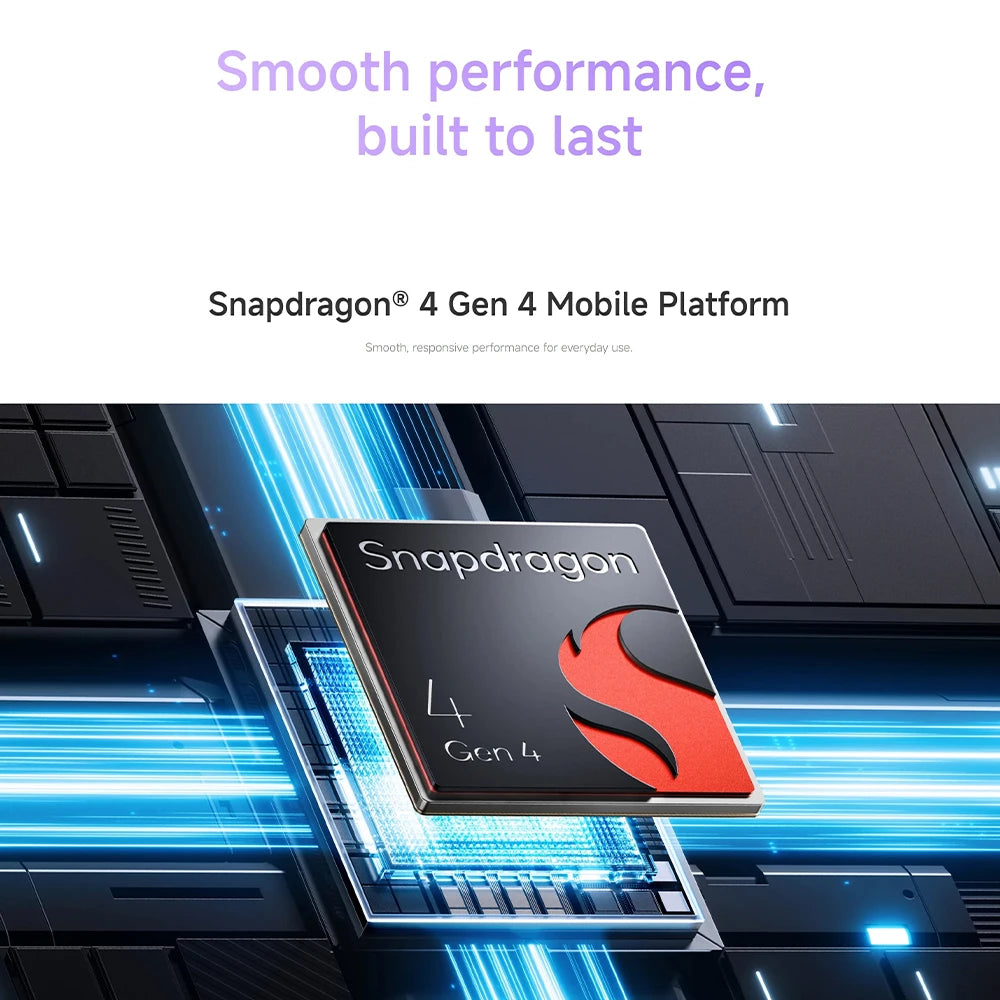 Versión global del smartphone Redmi Note 17 5G, pantalla AMOLED de 6.99", batería de 7700 mAh, potente procesador Snapdragon 4 Gen 4, Corning Gorilla Glass 7i, con tecnología Xiaomi HyperOS
