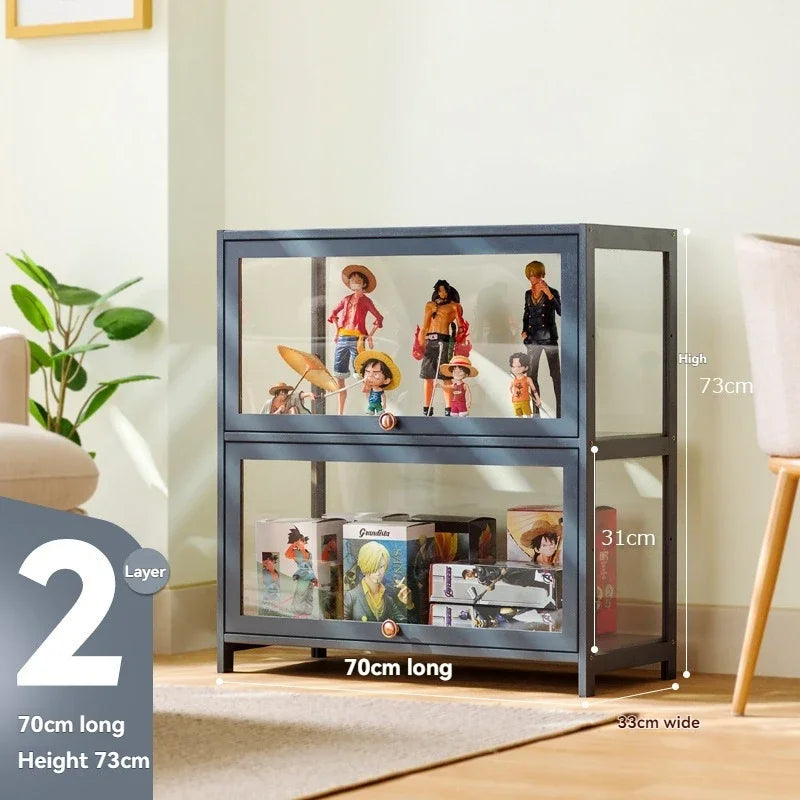 Vitrina hecha a mano, vitrina transparente a prueba de polvo con imitación de vidrio, caja de almacenamiento acrílica para juguetes Lego, estante para libros