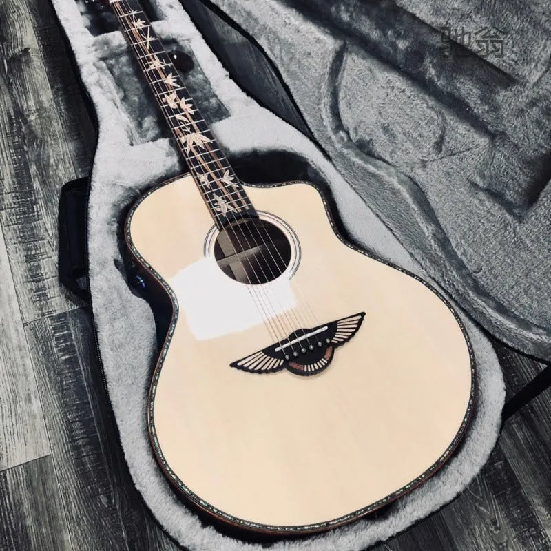 Guitarra eléctrica mejorada por vibración, tablero completo de guitarra acústica popular, caja de energía, instrumentos de acompañamiento de rendimiento profesional