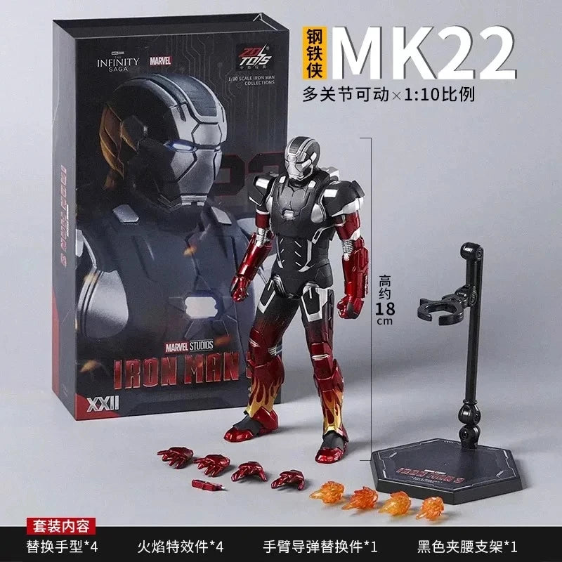 Figura de acción Iron Man Mark 50, modelo coleccionable de lujo con articulaciones completas y accesorios reemplazables, ideal para que los fanáticos del anime lo coleccionen.