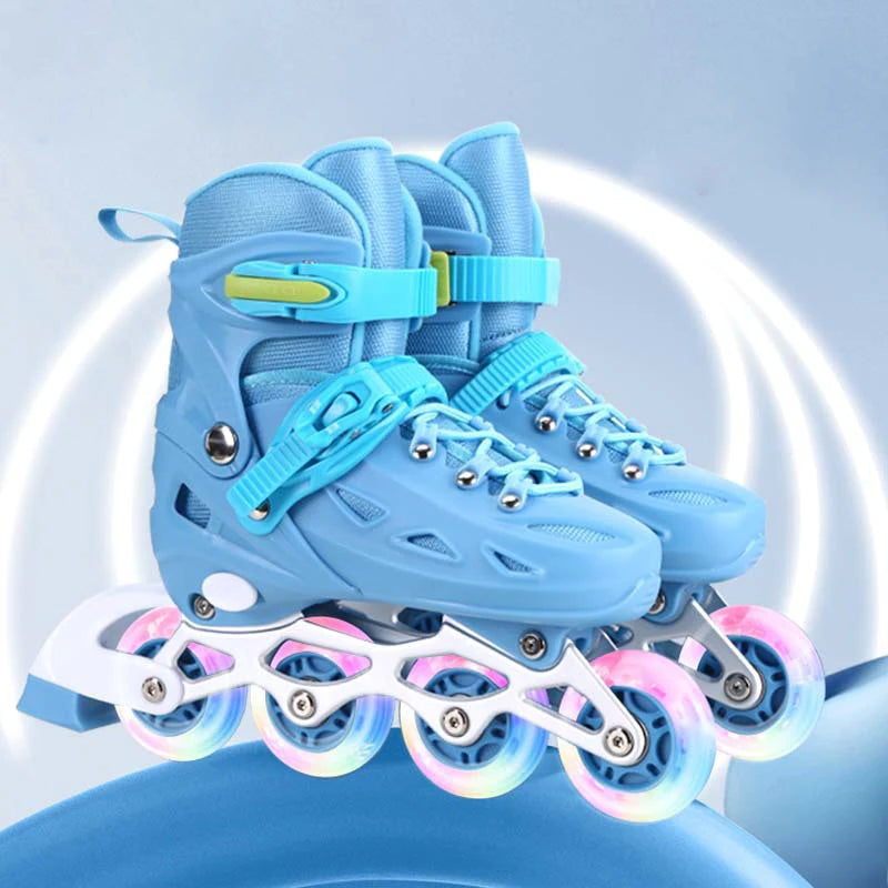 Zapatos de patín en línea para niños y mujeres, zapatillas cuádruples intermitentes para adultos, patines de patinaje al aire libre, regalos, conjunto completo