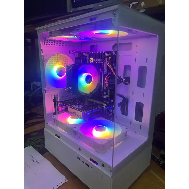 PC para juegos AOTESIER con procesador Core i7-4790/SSD de 512 GB/RAM de 16 GB 3200 MB DDR3/Windows 11 Gráficos HD 4600/blanco