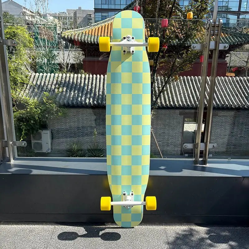 Patineta Longboard Completa de 113 cm para Principiantes, Adultos y Niños, con Tabla de Bambú, Arce y Fibra de Vidrio, Ruedas de 65x46 mm para Bailar Freestyle