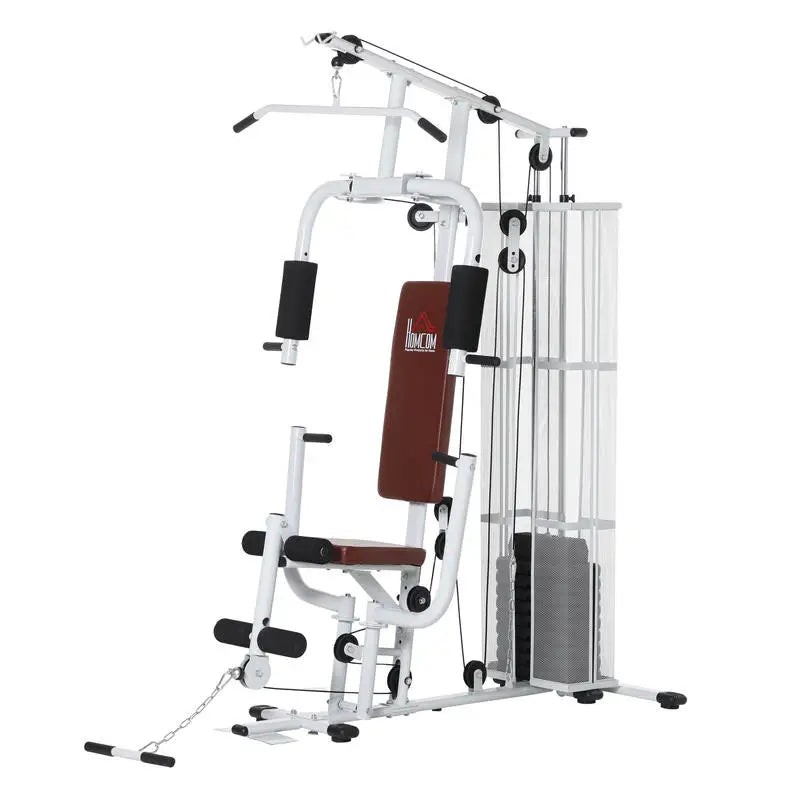 Estación de Fitness Multifunción Kraftstation: Equipo de Entrenamiento de Fuerza con Barra de Ejercicios y Barra de Mariposa
