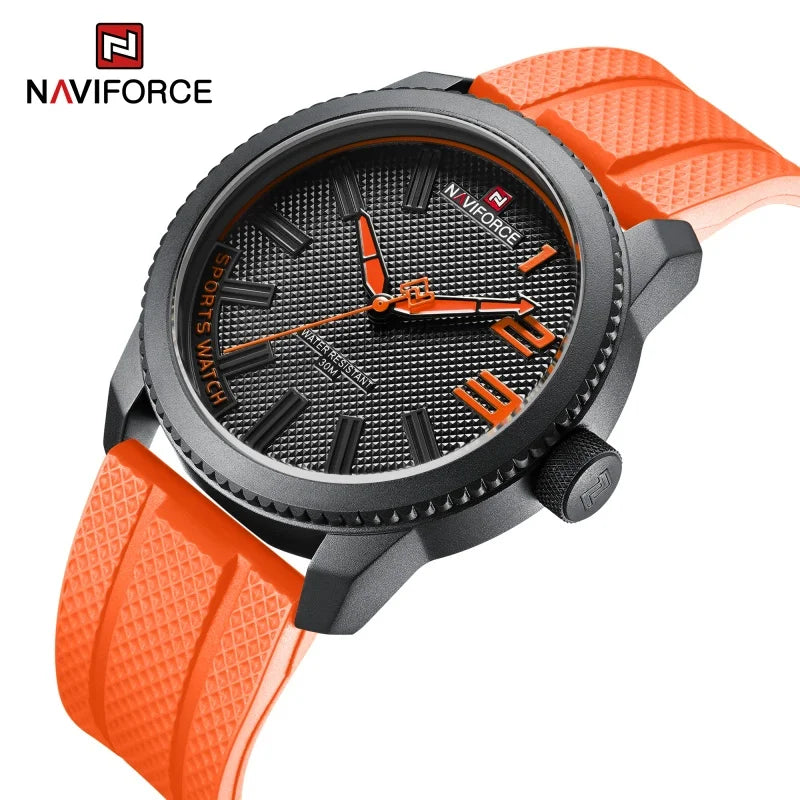 Reloj de cuarzo NAVIFORCE de lujo para hombre, correa de silicona, reloj militar, resistente al agua 30ATM, reloj de pulsera para hombre 2022