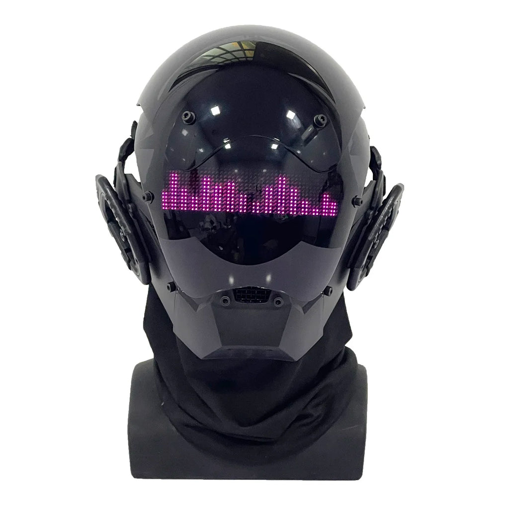 Máscara Cyberpunk LED, Máscara para Juegos de Rol, Control por Aplicación, Casco Programable, Decoración para Juegos de Rol, Disfraz para Fiestas