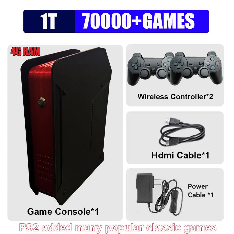 X4 Retro Video Game Console With 1T Dual-system and I3-3110M CPU  For PS2/PSP/WII/N64/DC/SS Children Gaming Gifts For Men Gift