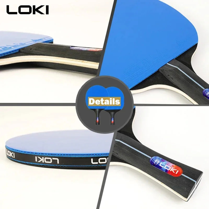Juego de raquetas de tenis de mesa LOKI K1000 K3000 K5000 con 2 uds de paleta de Ping Pong, 2 pelotas originales y 1 Estuche de transporte