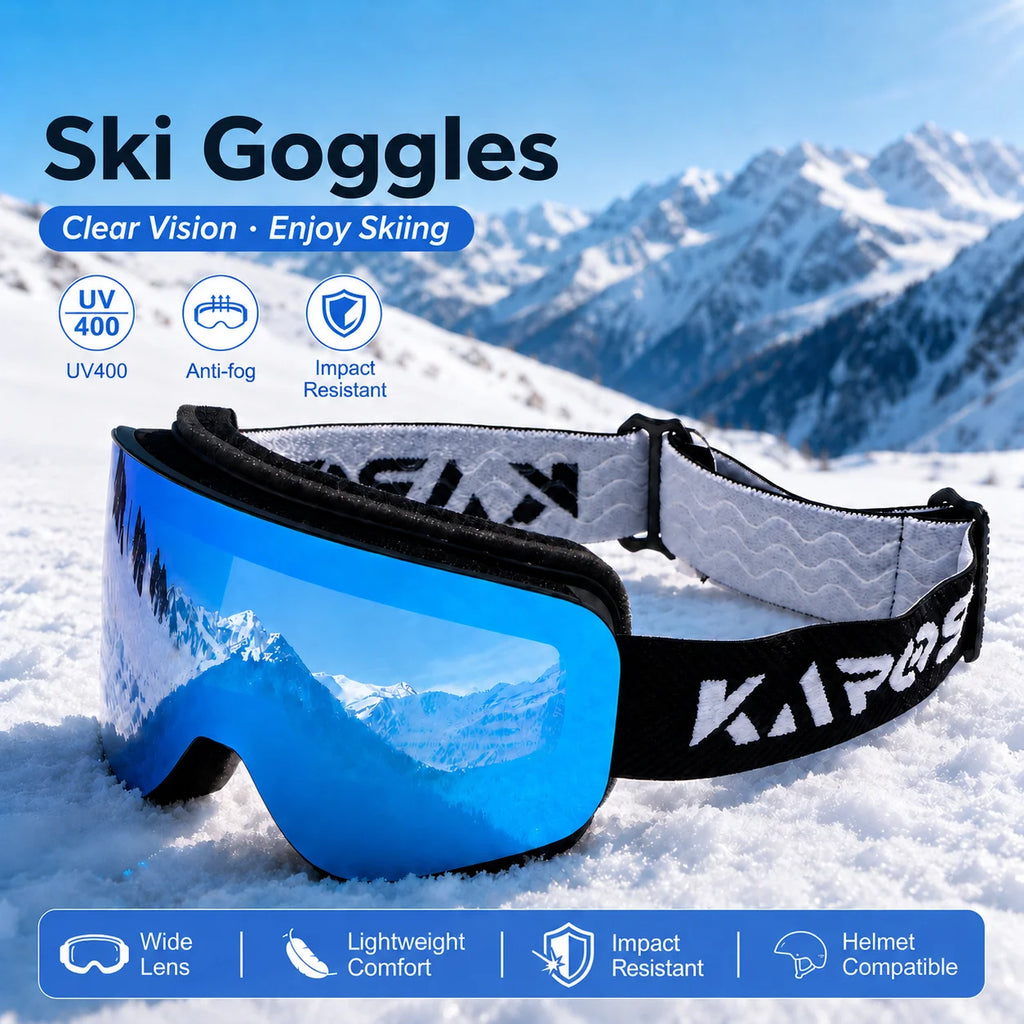 Gafas de esquí Karos de doble capa, antivaho, UV400, ligeras, nuevas, para deportes de invierno, snowboard, motos de nieve, montañismo.