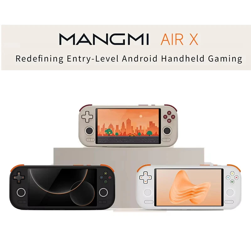 MANGMI AIR X Consola de Juegos Portátil Android, Pantalla Táctil IPS de 5.5 Pulgadas, Snapdragon 662, Giroscopio de 6 Ejes, Refrigeración Activa por Ventilador, Emulador Retro Portátil para Transmisión de Juegos de PSP y