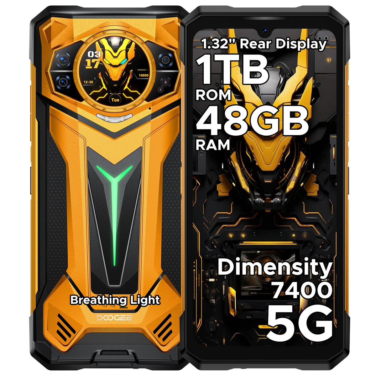 Teléfono móvil ultrarresistente DOOGEE S200 Ultra 5G con IA, pantalla de 6,72", procesador Dimensity 7400, 48 GB de RAM (12+36), 1 TB de ROM, batería de 11000 mAh, Android 15 y NFC