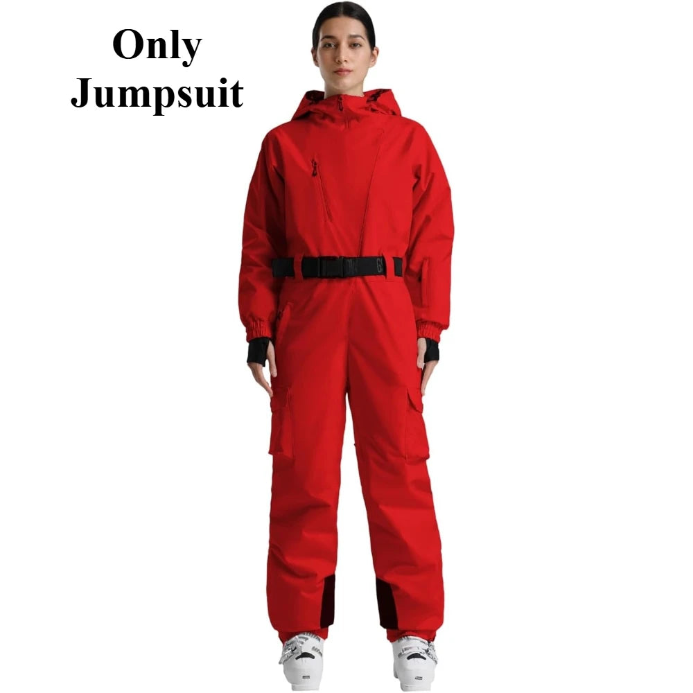 Nuevos Trajes de Esquí de Una Pieza para Mujer 2026, Monos Aislantes de Invierno, Ropa Impermeable para Snowboard con Cinturón, Ropa para Actividades al Aire Libre