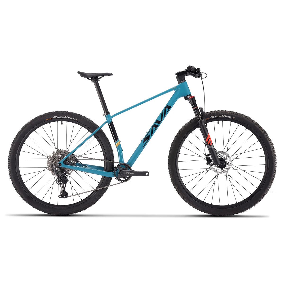 Bicicleta de montaña para adulto MTB con componentes SHIMANO CUES U6000 de 11 velocidades, bicicleta de montaña de fibra de carbono SAVA New Lantop 610/611