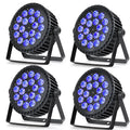 Luces de escenario LED 18x18W, foco LED PAR RGB+verde lima+ámbar+UV 6 en 1, iluminación de alta potencia tipo Par Can, luces DJ, estroboscópico, wash, DMX512