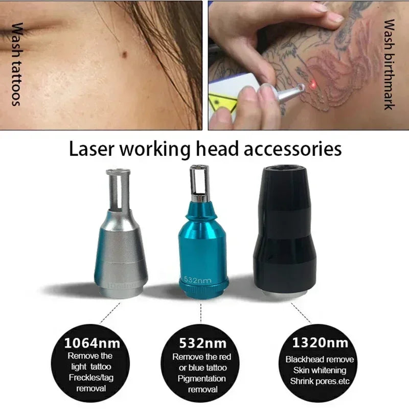 Máquina portátil de eliminación de tatuajes con láser, Q Switch, 1064NM, 532NM, 1320NM, eliminación de tatuajes, láser, blanqueamiento de la piel, eliminación de pigmentos