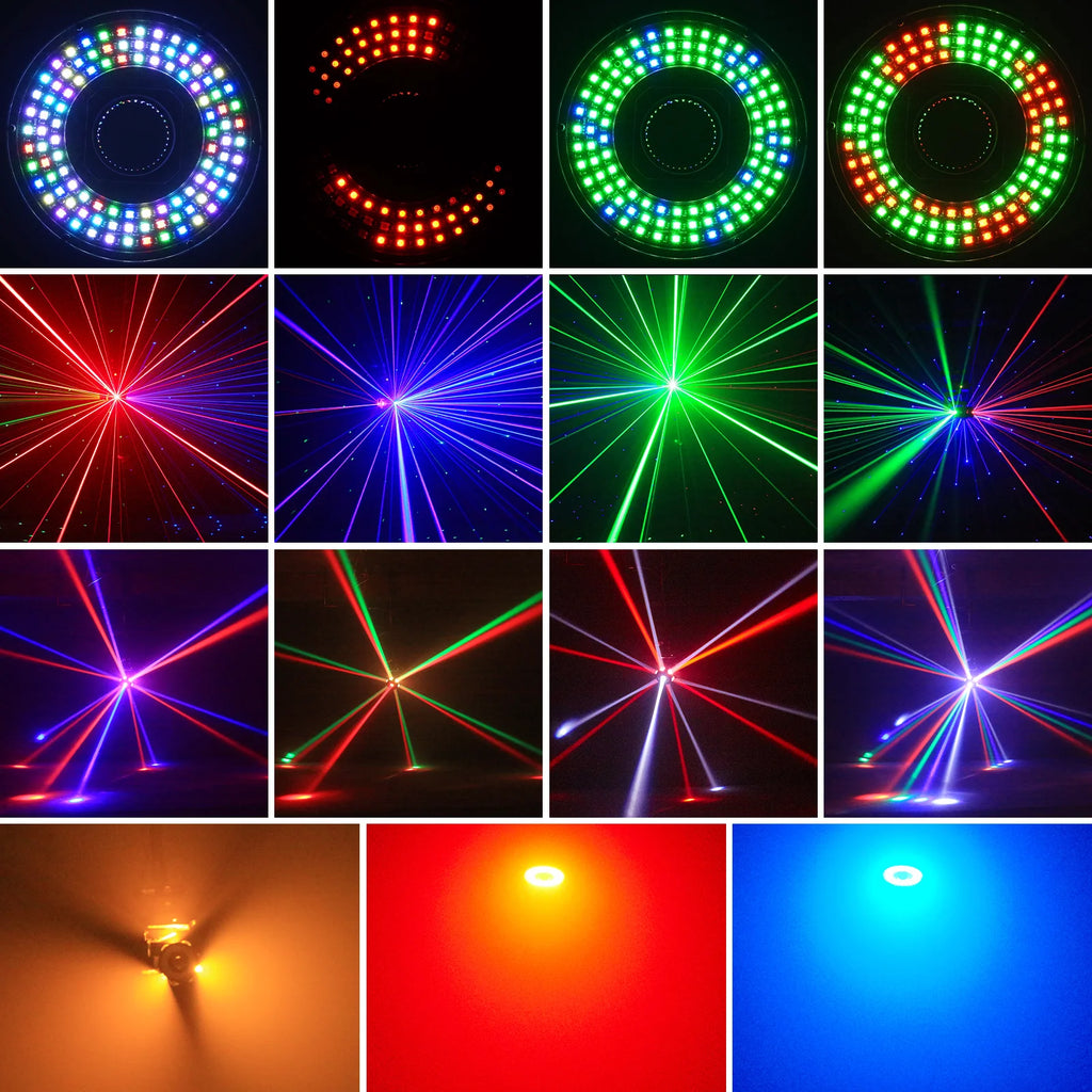 Yiflamefly 160W RGBW Beam Moving Head Light 3Axis 360°Rotation DJ Light DMX512 Stage Lights For Disco Wedding Party Live Show