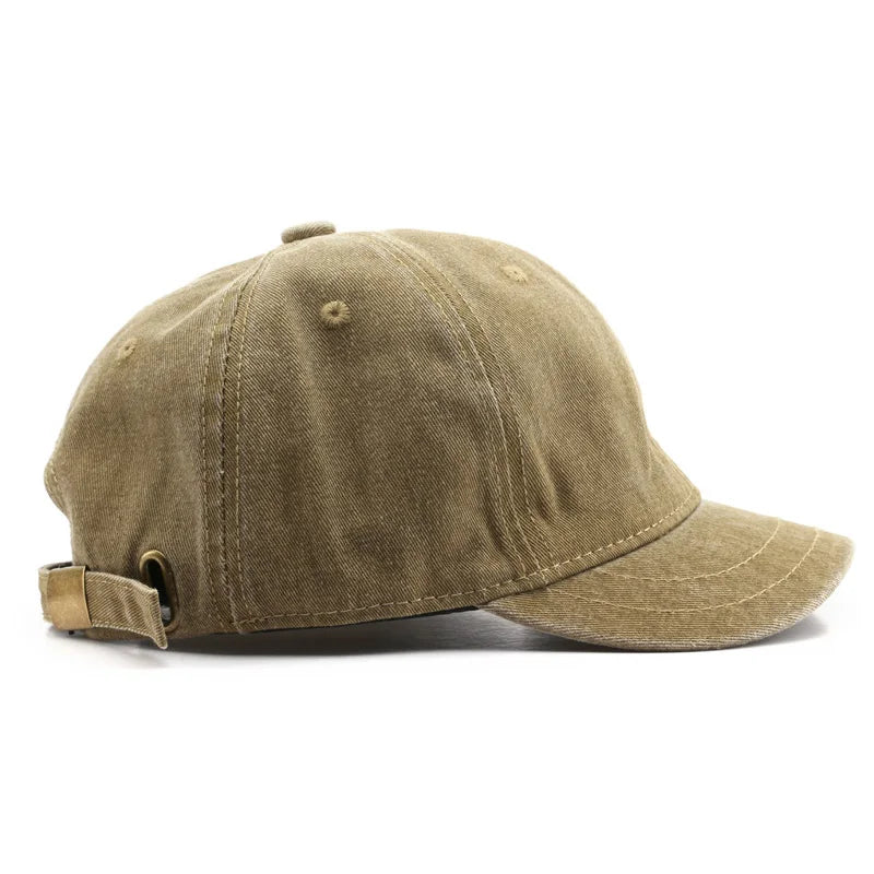 Gorra de béisbol vintage de mezclilla de ala corta para mujer y hombre, estilo coreano JK, gorra de algodón lavado, estilo hip hop, ajustable, tipo camionero