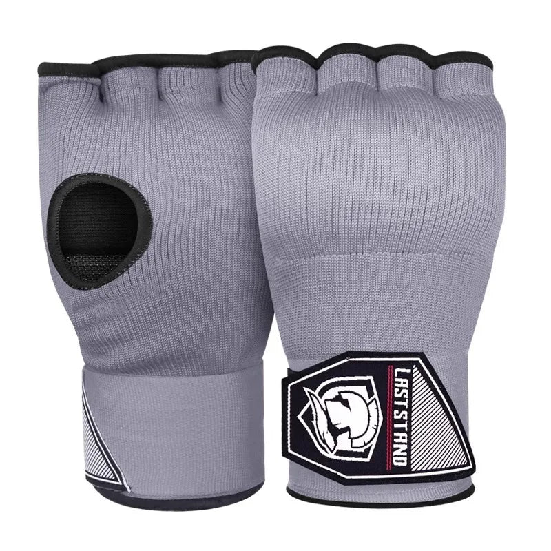Guante de boxeo de Gel de medio dedo Mma, Sanda Muay Thai, guante interior de envoltura de mano para entrenamiento con correa de muñeca larga, accesorio de entrenamiento de boxeo