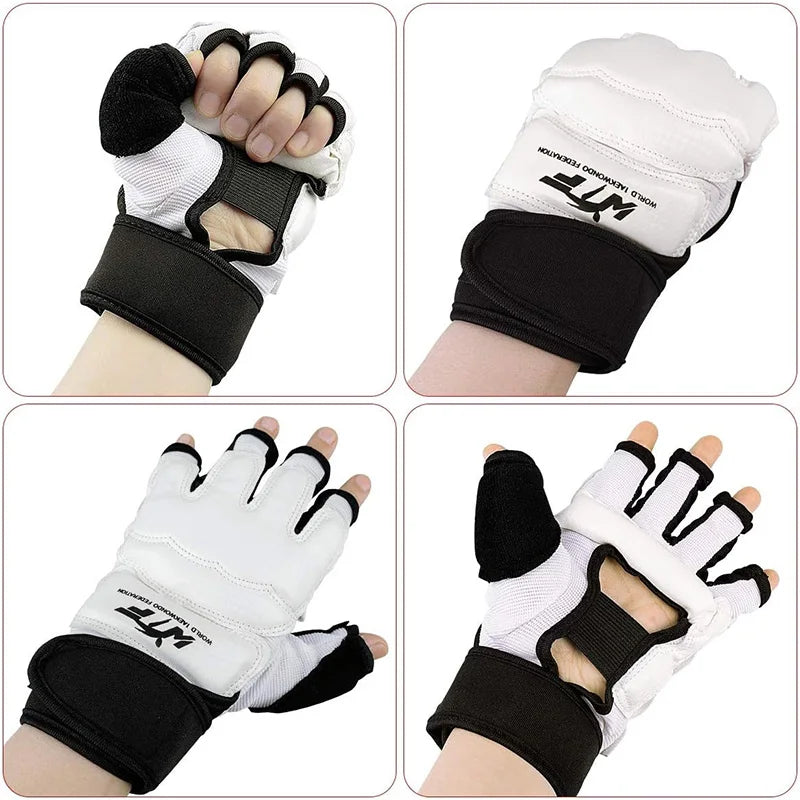 Guantes de Boxeo de Medio Dedo para Adultos, para Entrenamiento de Boxeo, Saco de Arena, MMA, Sanda, Karate, Muay Thai, Fitness, Taekwondo, Set de Protección