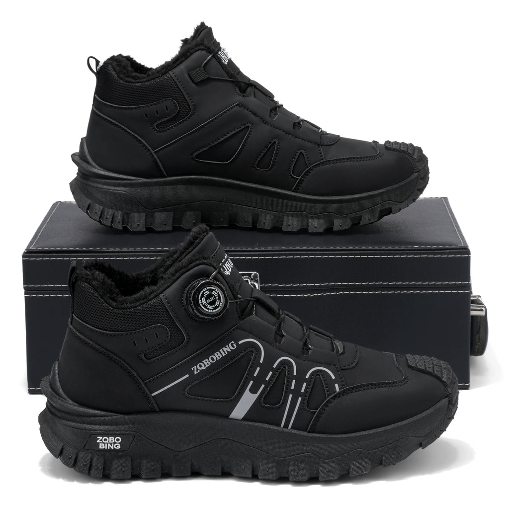 Botas de Invierno para Hombre, Forradas de Felpa, Cálidas, de Media Caña, Tallas 35-48, Estilo Coreano, Versátiles, con Forro de Algodón Grueso y Cómodo, Botas de Nieve Modernas para Exteriores