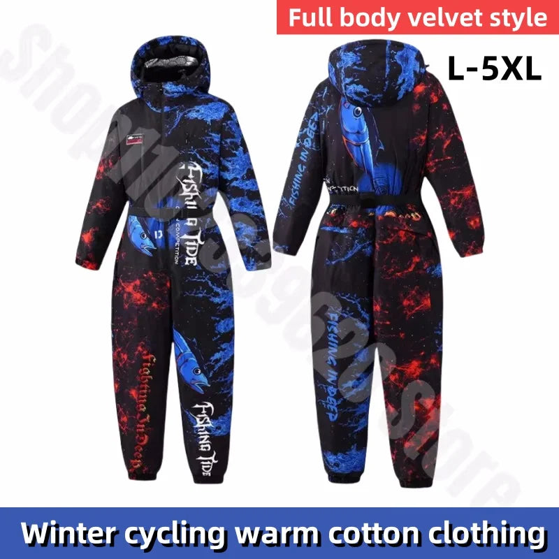 Mono de motociclismo de invierno para vehículo eléctrico, ropa cálida a prueba de viento, traje de pesca impermeable de algodón para exteriores, traje de esquí