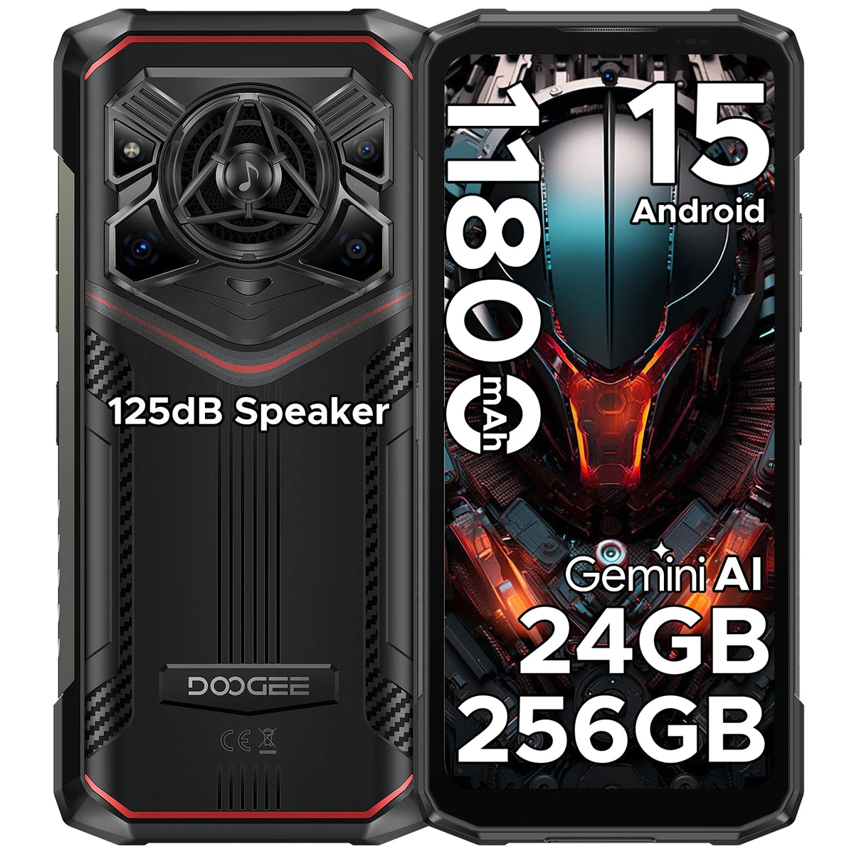 DOOGEE Blade20 Pro - Smartphone reforzado con IA Gemini, batería de 11800 mAh, 24 GB de RAM (6 + 18), almacenamiento Go