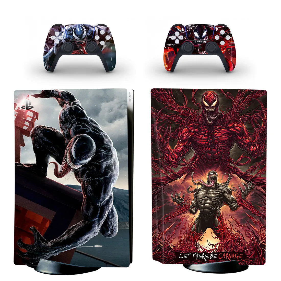 Adhesivo de película Spider para PS5 edición disco, funda protectora para consola y 2 mandos, vinilo para PS5 edición disco