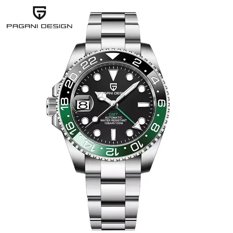 2026 PAGANI DESIGN 40MM Purple Dial GMT Men Mechanical Watch Jubilee Bracelet Sapphire Glass Waterproof Automatic Watch for Men