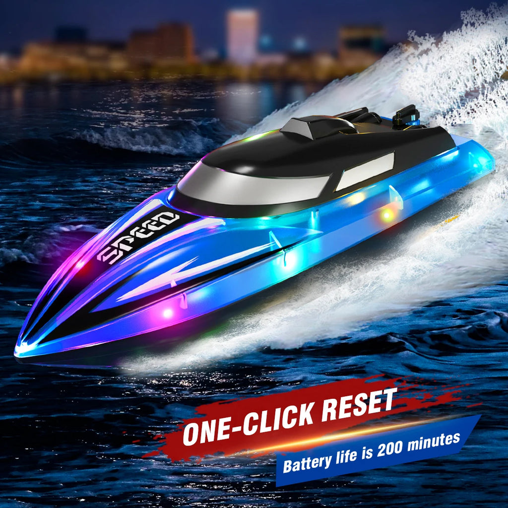 RC Boat Ship High-Speed Remote Control Boats Speedboat Radio Controlled Machine Toys for Boys Children's Day Gifts Outdoor Toy