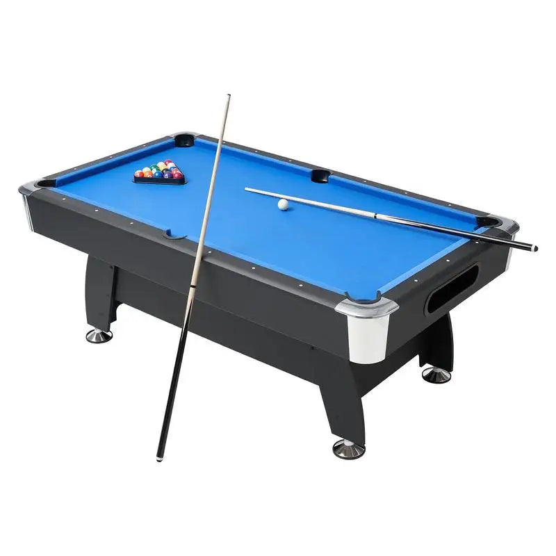 Mesa de billar profesional para el hogar de 84", superficie de juego de 7 pies de MDF/alternativa a pizarra, marco de acero con recubrimiento en polvo, paño de lana y nailon azul de calidad de torneo, paquete inicial completo