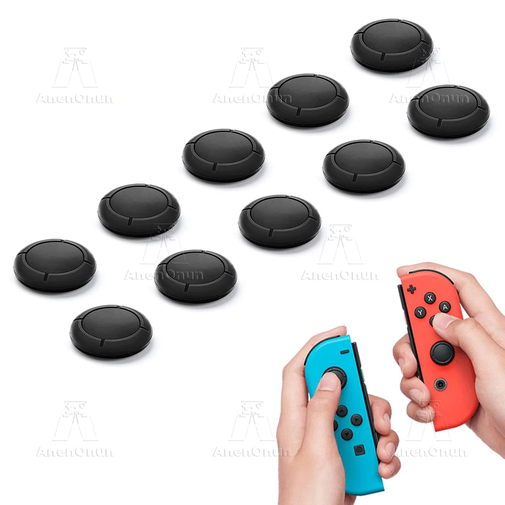 Funda de Repuesto para Joystick Joycon para Switch/Switch Lite/Switch OLED, Empuñadura Premium para el Pulgar, Cubierta Protectora de Silicona Antideslizante - Negro