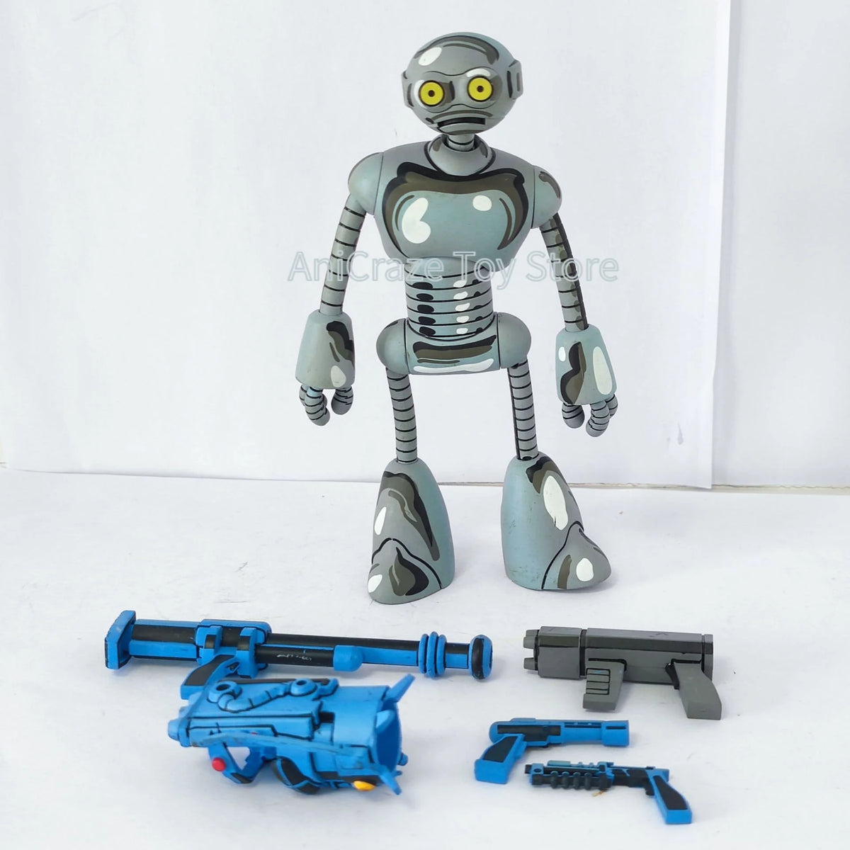 Figura de acción y estatua de colección TMNT NECA, reportera con ropa amarilla, Splinter y soldado del Clan del Pie en blanco y negro, modelo de juguete, regalo